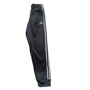 Adidas Kids Track Pants Black White 3 Stripe Regular Fit Size M 10 12
